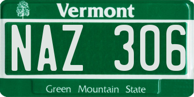 VT license plate NAZ306