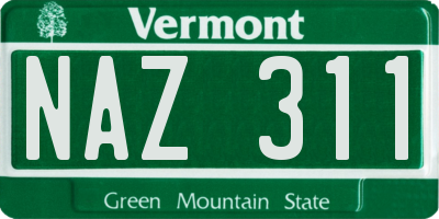 VT license plate NAZ311