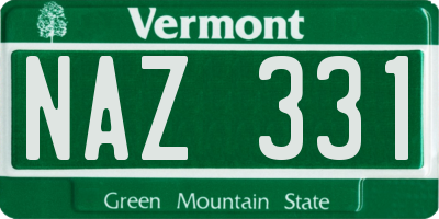 VT license plate NAZ331