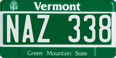 VT license plate NAZ338