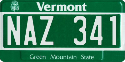 VT license plate NAZ341