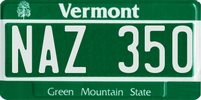 VT license plate NAZ350