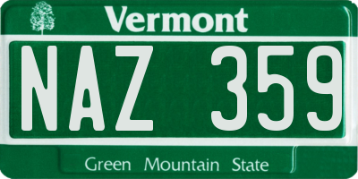 VT license plate NAZ359