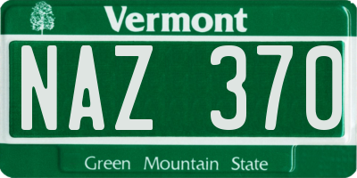 VT license plate NAZ370
