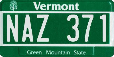 VT license plate NAZ371