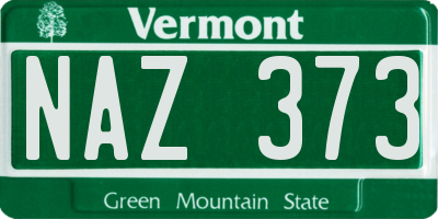 VT license plate NAZ373