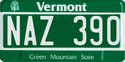 VT license plate NAZ390