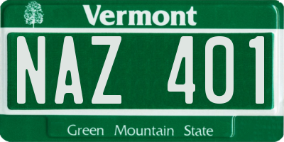 VT license plate NAZ401