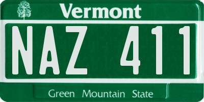 VT license plate NAZ411
