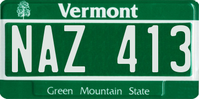 VT license plate NAZ413