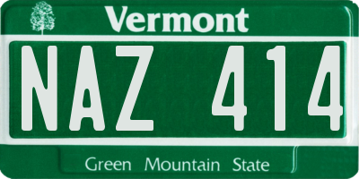 VT license plate NAZ414