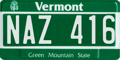 VT license plate NAZ416