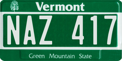 VT license plate NAZ417