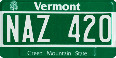 VT license plate NAZ420