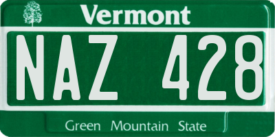 VT license plate NAZ428