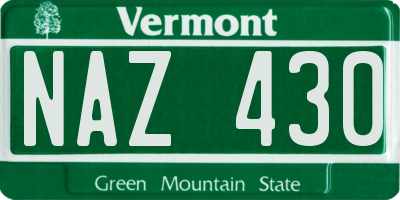 VT license plate NAZ430