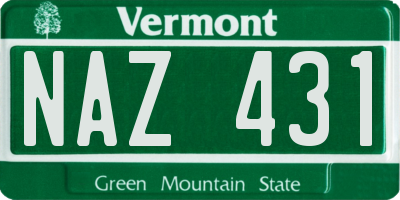 VT license plate NAZ431