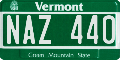 VT license plate NAZ440