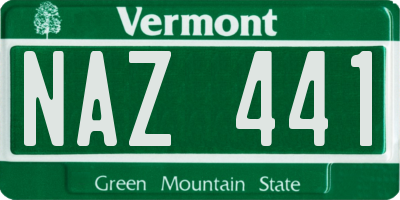 VT license plate NAZ441