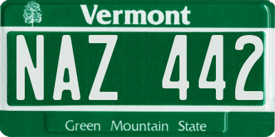 VT license plate NAZ442