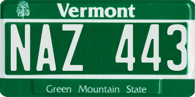 VT license plate NAZ443