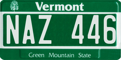 VT license plate NAZ446