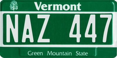VT license plate NAZ447