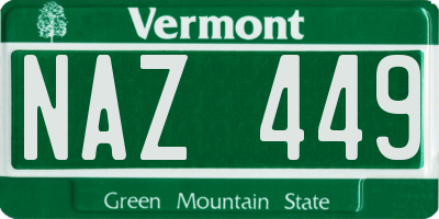 VT license plate NAZ449