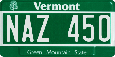 VT license plate NAZ450