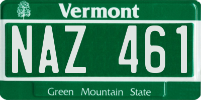 VT license plate NAZ461