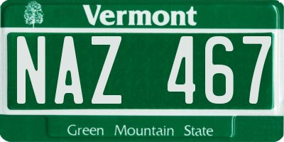 VT license plate NAZ467