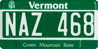 VT license plate NAZ468
