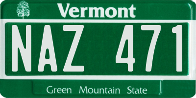 VT license plate NAZ471