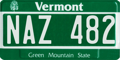 VT license plate NAZ482