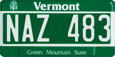 VT license plate NAZ483