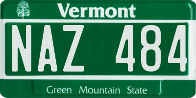 VT license plate NAZ484
