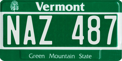 VT license plate NAZ487