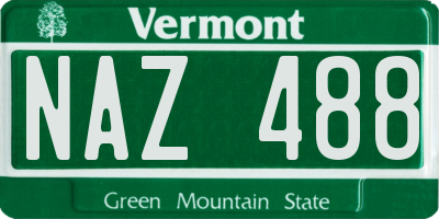 VT license plate NAZ488