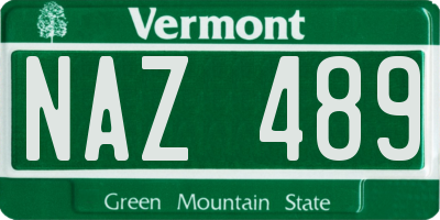 VT license plate NAZ489