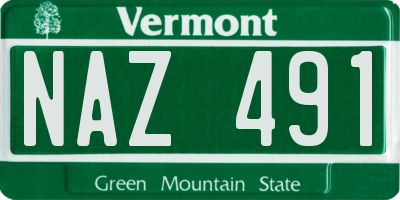 VT license plate NAZ491