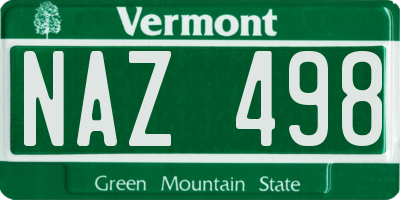 VT license plate NAZ498