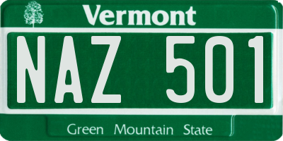 VT license plate NAZ501