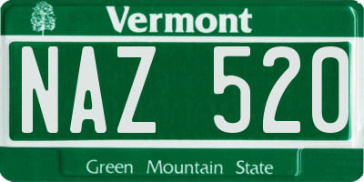 VT license plate NAZ520