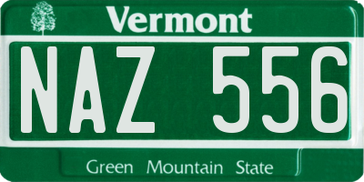 VT license plate NAZ556