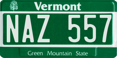 VT license plate NAZ557