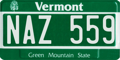VT license plate NAZ559