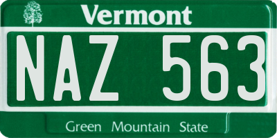 VT license plate NAZ563