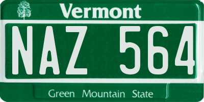 VT license plate NAZ564