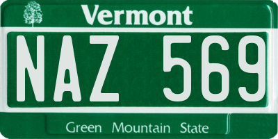 VT license plate NAZ569