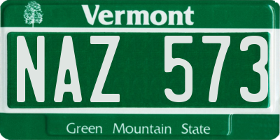 VT license plate NAZ573